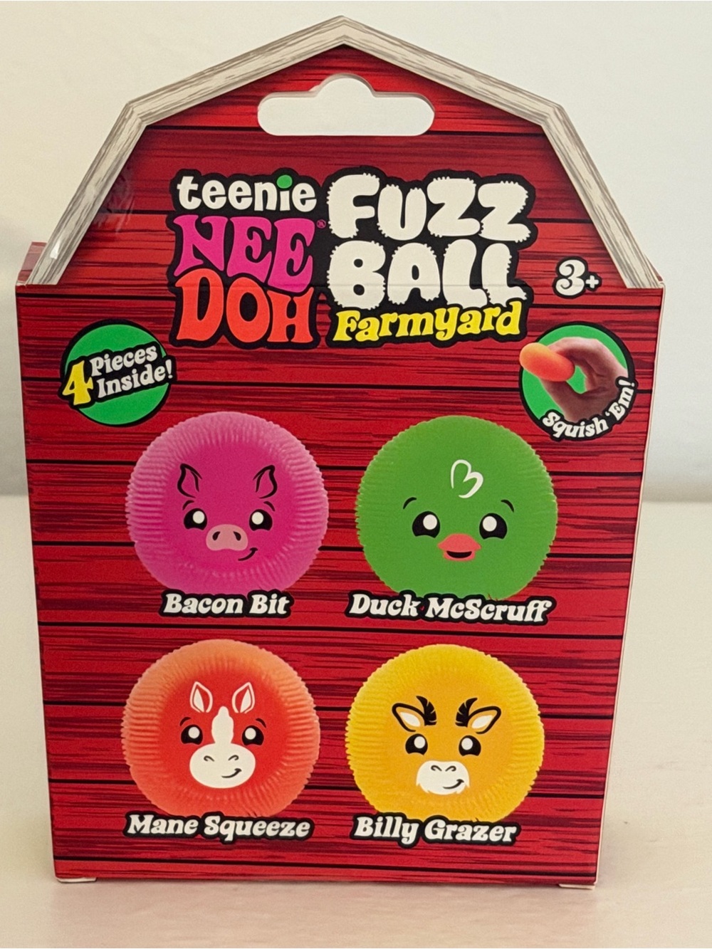 Needoh Farmyard Fuzzball 4 Pack - Picture 2 of 3